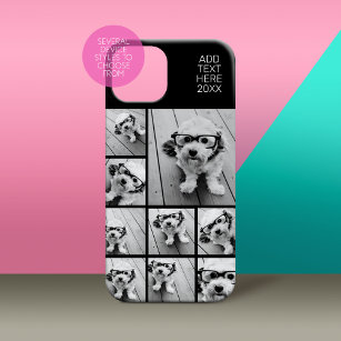 Funda Para iPhone 14 Pro De Case-Mate Collage de Black 9 Photo Square - con nombre blanc