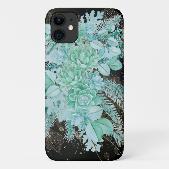 Funda De Case-Mate Para iPhone Collage de ciruelas verdes (Reverso)