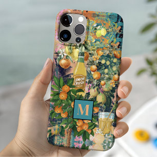 Funda Para iPhone 15 Collage de cítrico siciliano turquesa azul naranja