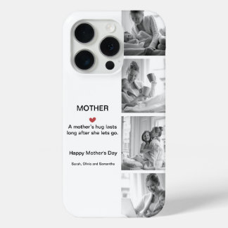Funda Para iPhone 15 Pro Collage de fotos blanco y negro personalizado |