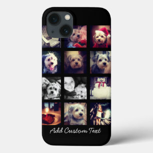 Funda Para iPhone 13 Collage de fotos con fondo negro