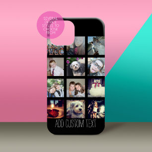 Funda Para iPhone 15 Collage de fotos con fondo negro
