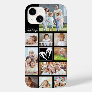 Funda Para iPhone 14 De Case-Mate Collage de fotos Corazón Nombre Amor Personalizado