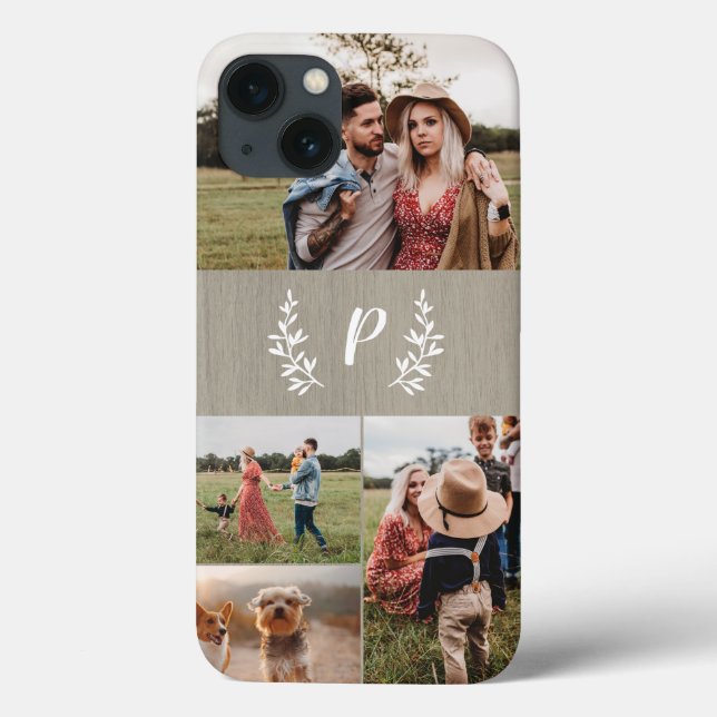 Funda De Case-Mate Para iPhone Collage de fotos de monograma ruso (Reverso)