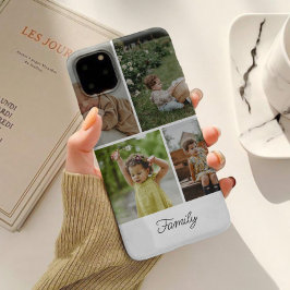 Funda Para iPhone 15 Collage de Fotos Familiares Personalizado Minimali
