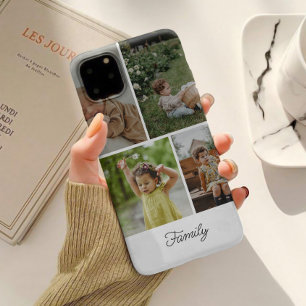 Funda Para iPhone 15 Collage de Fotos Familiares Personalizado Minimali
