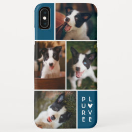 Funda Para iPhone XS Max Collage de fotos moderno 4| Amor puro| Azul