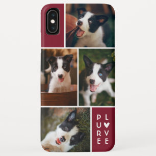 Funda Para iPhone XS Max Collage de fotos moderno 4 Amor puro Cranberry