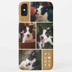 Funda Para iPhone XS Max Collage de fotos moderno 4 Amor puro Oro profu