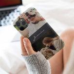 Funda Para iPhone 15 Pro Collage de fotos Monograma Chalkboard<br><div class="desc">Lleva fotos de tu perro a donde quieras con este lindo funda de fotos.</div>