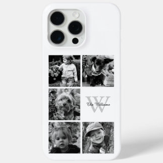 Funda Para iPhone 15 Pro Max Collage de fotos monogramado