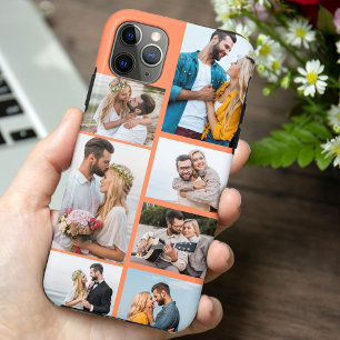 Funda Para iPhone 11 Pro Max Collage de fotos naranja trendy 7