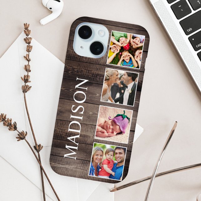 Funda De Case-Mate Para iPhone Collage de fotos personalizado Familia Rustic Farm (Subido por el creador)