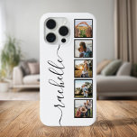 Funda Para iPhone 15 Pro Max Collage de fotos personalizado monograma de guión<br><div class="desc">Estuche elegante monograma Collage de fotos personalizado para iPhone</div>