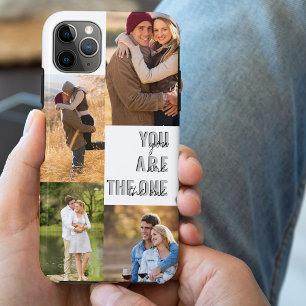 Funda Para iPhone 11 Pro Max Collage de fotos romántico Eres el indicado Blanco