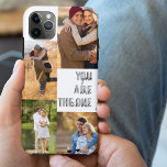 Funda Para iPhone 11 Pro Max Collage de fotos romántico eres el único blanco<br><div class="desc">Estuche de foto romántica para iphone 11 pro max y muchos otros modelos, personalizados con 4 de sus fotos favoritas. El texto dice "Eres el único", tipografía de escritura informal y de tamaño excesivo moderna. La plantilla de fotos está preparada para que añadas tus fotos, trabajando en el sentido de...</div>