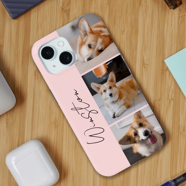 Funda De Case-Mate Para iPhone Collage de fotos rosa moderno (Subido por el creador)