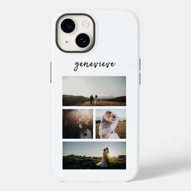 Funda De Case-Mate Para iPhone Collage de fotos sencillo moderno (Reverso )