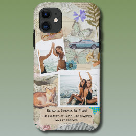 Funda Para iPhone 11 Collage de fotos Vintage Scrapbook personalizado
