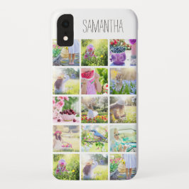 Funda Para iPhone XR Collage de fotos y nombre del personalizado