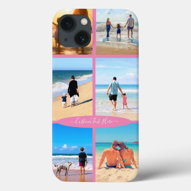 Funda De Case-Mate Para iPhone Collage de fotos y texto de personalizado - Diseño (Reverso)
