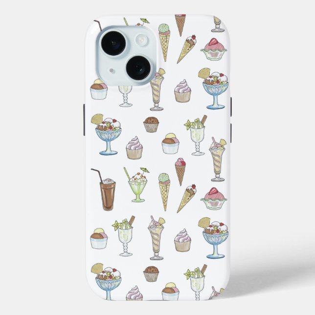 Funda De Case-Mate Para iPhone Collage de helados (Reverso )