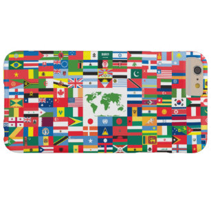 Funda Barely There Para Phone 6 Plus Collage de las banderas de país de todas partes