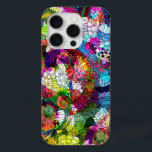 Funda Para iPhone 15 Pro Collage de las Flores Vintage coloridas<br><div class="desc">Coloridas flores vintage románticas y torbellino patrón de collage. El diseño está disponible en otros productos.</div>