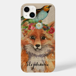 Funda Para iPhone 14 Plus De Case-Mate Collage de nombre personalizado de zorro floral ac