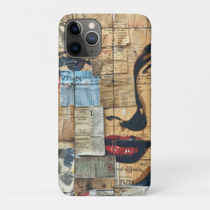 Funda Para iPhone 11 Pro Collage de parches de periódico ruso vintage (11)