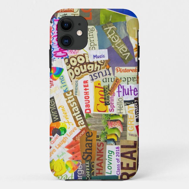 Funda De Case-Mate Para iPhone collage de recorte de revista (Reverso)