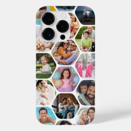 Funda Para iPhone 14 Pro De Case-Mate Collage de varias fotos con patrón de hexágono sim