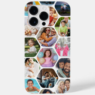 Funda Para iPhone 14 Pro Max De Case-Mate Collage de varias fotos con patrón de hexágono sim