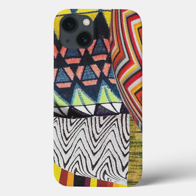 Funda De Case-Mate Para iPhone Collage de Zigzag Patchwork (Reverso)