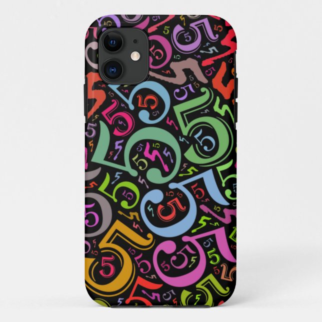 Funda De Case-Mate Para iPhone Collage del número 5 (Reverso)