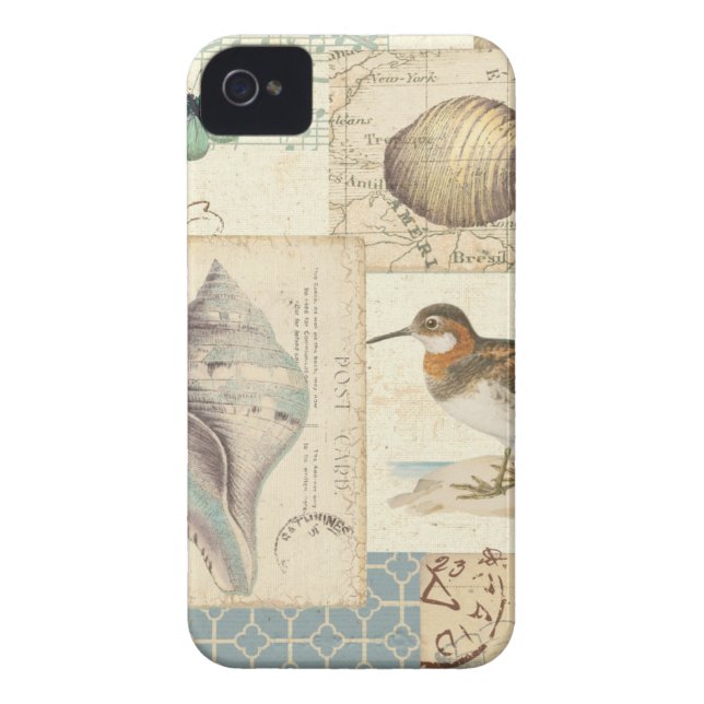 Funda De Case-Mate Para iPhone Collage del Seashell (Atrás)