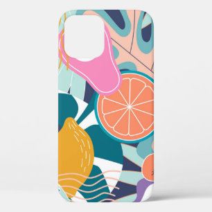 Funda Para iPhone 12 Collage exótico y moderno de la jungla.