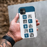 Funda Para iPhone 11 Collage moderno foto del mejor regalo de la histor<br><div class="desc">El "Modern Collage Photo Blue Best Hubby Ever Gift" es un regalo fotográfico personalizado que muestra una colección de imágenes que muestran los mejores momentos compartidos entre usted y su amado marido. Esta versión en particular presenta un tema azul, lo que lo convierte en un elegante y contemporáneo añadido a...</div>