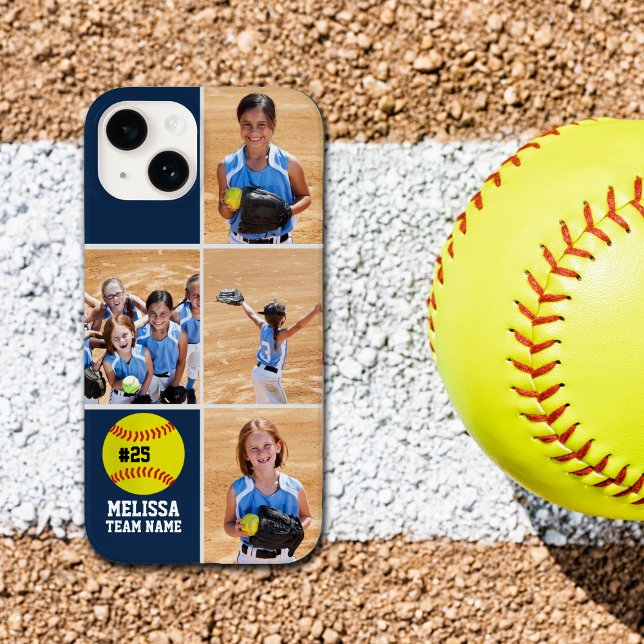 Funda De Case-Mate Para iPhone Collage photos Children's Softball Team Blue (Subido por el creador)