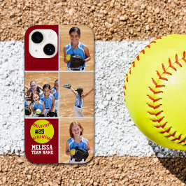 Funda Para iPhone 14 De Case-Mate Collage photos Children's Softball Team Red