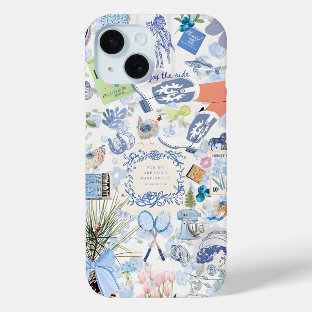 Funda De Case-Mate Para iPhone Collage Preppy, estuche Trendy Summer Collage Phon (Reverso )