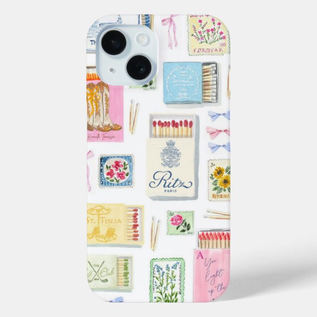 Funda De Case-Mate Para iPhone Collage Preppy, estuche Trendy Summer Collage Phon (Reverso )