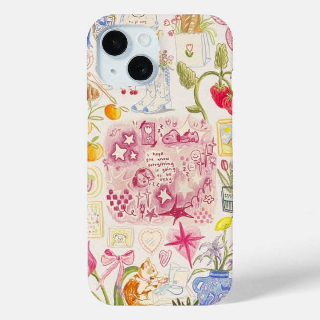 Funda De Case-Mate Para iPhone Collage Preppy, estuche Trendy Summer Collage Phon (Reverso )