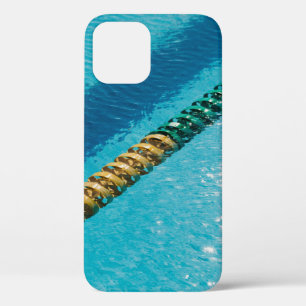Funda Para iPhone 12 Collares de abalorios azules y blancos sobre el cu