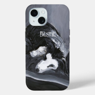 Funda Para iPhone 15 Collie de borde con pintura personalizada