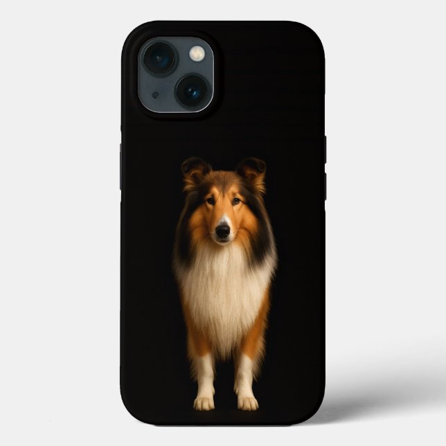 Funda De Case-Mate Para iPhone Collie Fiel Black 4 Luxe iPhone 13 (Reverso )