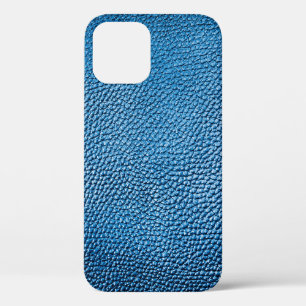 Funda Para iPhone 12 Colocación de la textura de fondo de cuero azul cl