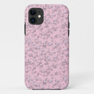Funda Para iPhone 11 Colocadores de perlas rosa blanco sobre terciopelo