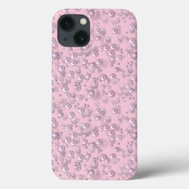 Funda De Case-Mate Para iPhone Colocadores de perlas rosa blanco sobre terciopelo (Reverso)