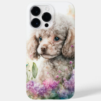 FUNDA PARA iPhone 14 PRO MAX DE Case-Mate COLOR DE AGUA ADORABLE CREMA BLANCO POODLE PUPPY D